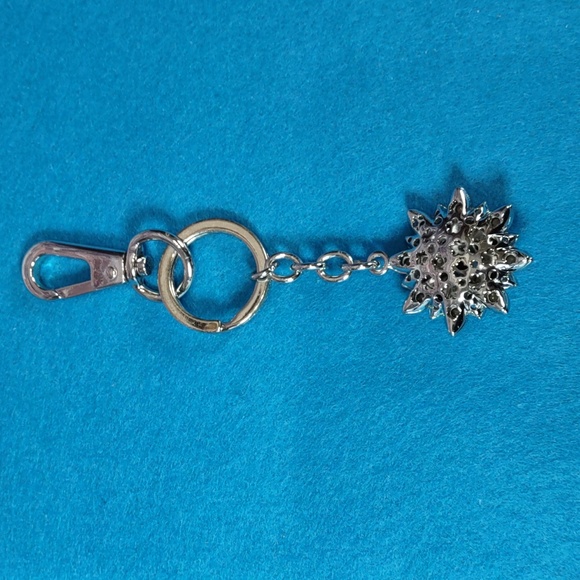Crystal Studded Flower Shaped Purse Charm/ Keyring - Picture 3 of 5